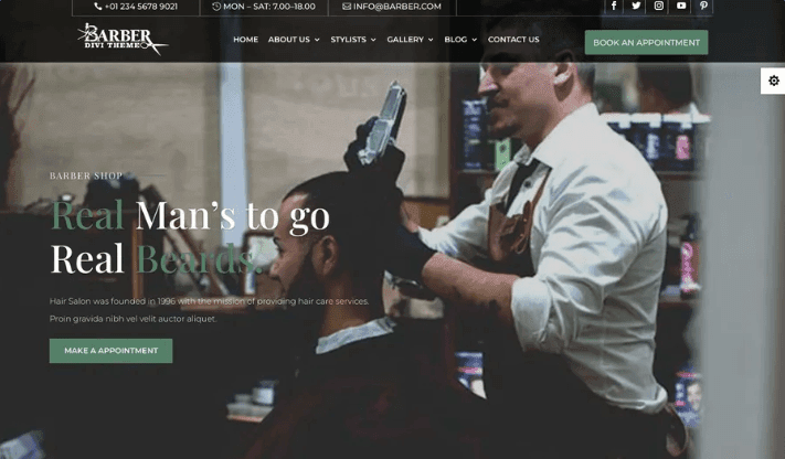 Divi Barber Theme