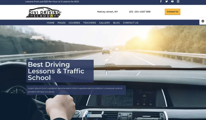 Divi Driving School Theme