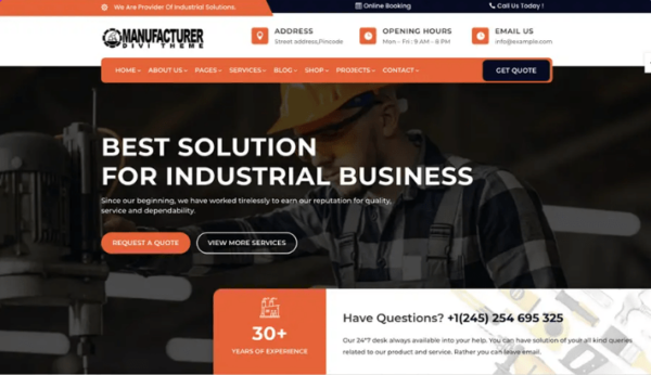 Divi Manufacturer Theme